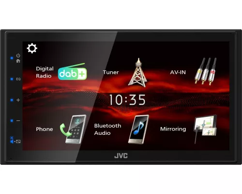 JVC KW-M180DBT Autós 2 DIN méretű multimédia központ, Android tükrözéssel, Bluetooth, DAB+/FM rádió, USB...