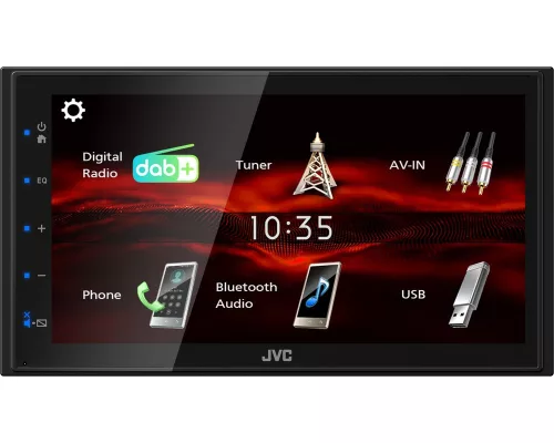 JVC KW-M180DBT Autós 2 DIN méretű multimédia központ, Android tükrözéssel, Bluetooth, DAB+/FM rádió, USB...