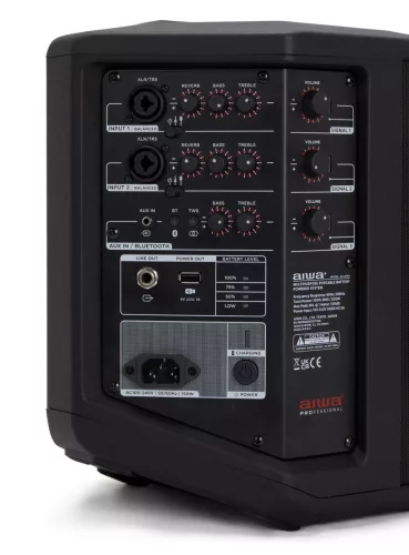 Aiwa AX-1PRO Professzionális hordozható hangrendszer minden alkalomra D osztályú erősítővel