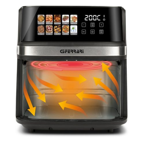 G3 Ferrari G10212 Friggisano 8L Modern, színes digitális kijelzővel ellátott, 8 literes prémium forrólevegős sütő