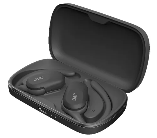 JVC HA-NP40T-B-U True Wireless Nearphones – open-ear dizájn, 26 órás üzemidő, IPX4 védelem, Fekete színű