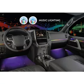   Phonocar 07309 LED Ambience Kit – teljes belső térvilágítás autóhoz, Bluetooth vezérléssel, 8 színnel, zenevezérelt fényjátékkal