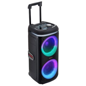   Aiwa KBTUS-480 hordozható Bluetooth party hangszóró – HyperBass, 380W, akár 8 óra lejátszás, látványos fények