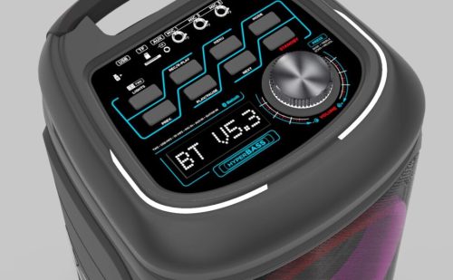 Aiwa KBTUS-480 hordozható Bluetooth party hangszóró – HyperBass, 380W, akár 8 óra lejátszás, látványos fények