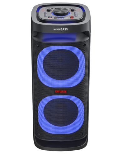 Aiwa KBTUS-D800 – Kétoldalas party hangszóró, 800W max. teljesítménnyel, 4 db mélynyomó, Hyperbass, fényshow...