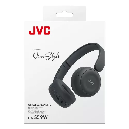 JVC HA-S59W-B-U Own Style Vezeték nélküli fejhallgató 35 órás üzemidővel és vezetékes jack-csatlakozással, fekete
