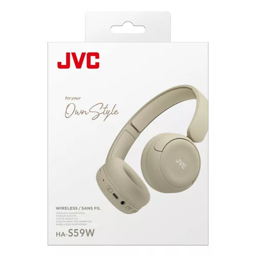 JVC HA-S59W-C-U Own Style Vezeték nélküli fejhallgató 35 órás üzemidővel és vezetékes jack-csatlakozással, krém szín