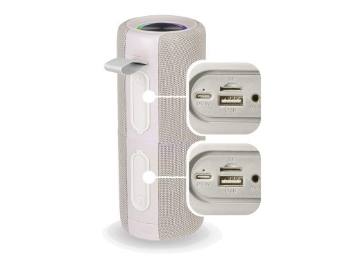 Trevi XSC 8A88 B TWS Bluetooth 5.3 Dupla hangszóró IPX5 védelemmel, Disco LED fénnyel, krém szín