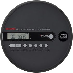   Aiwa PCP-1050 Bluetooth 5.4 MP3 Discman, 60mp ESP védelem, X-HyperBass, USB-C töltés és 8 órás üzemidő.