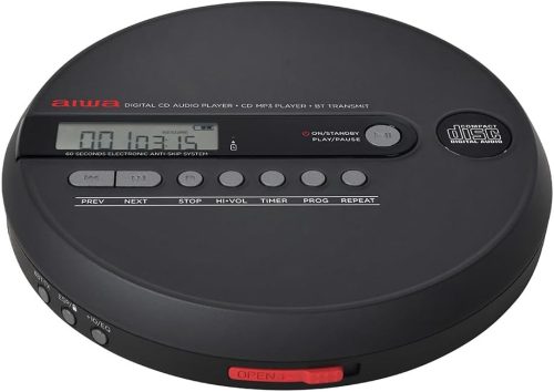 Aiwa PCP-1050 Bluetooth 5.4 MP3 Discman, 60mp ESP védelem, X-HyperBass, USB-C töltés és 8 órás üzemidő.