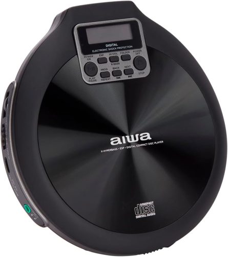 Aiwa PCP-850BK Hordozható MP3 Discman X-HyperBass és 50mp ESP védelemmel, fülhallgatóval és igényes tárolóval, fekete