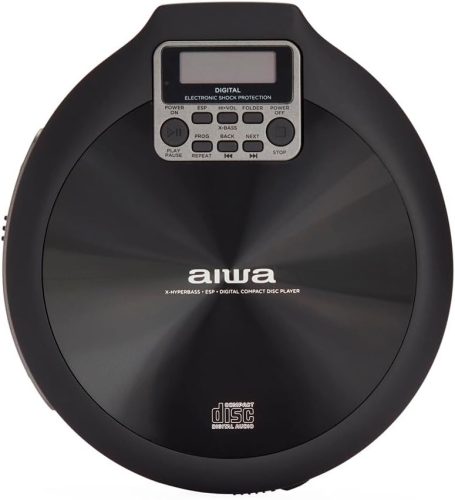 Aiwa PCP-850BK Hordozható MP3 Discman X-HyperBass és 50mp ESP védelemmel, fülhallgatóval és igényes tárolóval, fekete