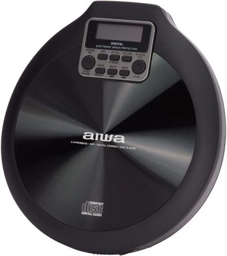 Aiwa PCP-850BK Hordozható MP3 Discman X-HyperBass és 50mp ESP védelemmel, fülhallgatóval és igényes tárolóval, fekete