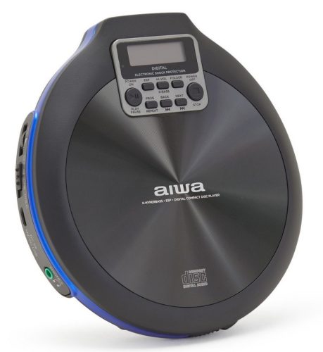 Aiwa PCP-850BL Hordozható MP3 Discman X-HyperBass és 50mp ESP védelemmel, fülhallgatóval és igényes tárolóval, kék