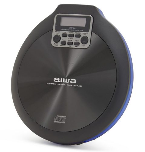 Aiwa PCP-850BL Hordozható MP3 Discman X-HyperBass és 50mp ESP védelemmel, fülhallgatóval és igényes tárolóval, kék