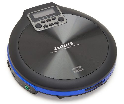 Aiwa PCP-850BL Hordozható MP3 Discman X-HyperBass és 50mp ESP védelemmel, fülhallgatóval és igényes tárolóval, kék