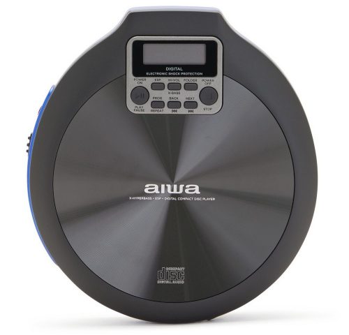 Aiwa PCP-850BL Hordozható MP3 Discman X-HyperBass és 50mp ESP védelemmel, fülhallgatóval és igényes tárolóval, kék