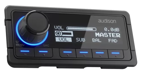 Audison DRC MP CAN digitális távvezérlő CAN BUS protokollal, OLED kijelzővel, RGB háttérvilágítással Audison Forza DSP erősítőkhöz