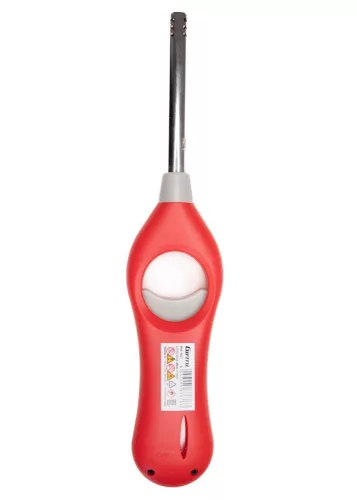 Girmi  AG21 újratölthető gázgyújtó, állítható láng, biztonsági zár, környezetbarát, konyhába, grillhez és kandallóhoz. Piros