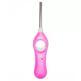   Girmi  AG21 újratölthető gázgyújtó, állítható láng, biztonsági zár, környezetbarát, konyhába, grillhez és kandallóhoz. Rózsaszín