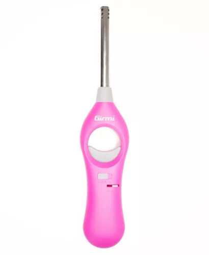 Girmi  AG21 újratölthető gázgyújtó, állítható láng, biztonsági zár, környezetbarát, konyhába, grillhez és kandallóhoz. Rózsaszín