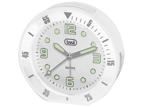 Trevi SL 3091 R kvarc ébresztőóra nagy, világító számlappal, halk SWEEP működéssel és SNOOZE funkcióval fehér