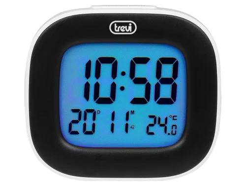 Trevi SLD 3875 digitális óra LED háttérvilágítással, hőmérővel, naptárral és SNOOZE funkcióval, Fehér szín