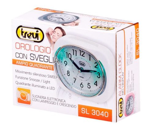 Trevi SL 3040 LED háttérvilágítású ébresztőóra, csendes SWEEP mechanika, fokozatos ébresztés, kék színben