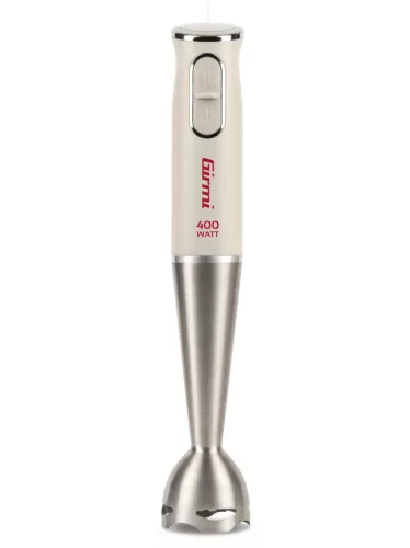 Girmi MX03 - 400W botmixer ergonomikus fogással, 19 cm inox szárral és 2 sebességgel, matt törtfehér színben