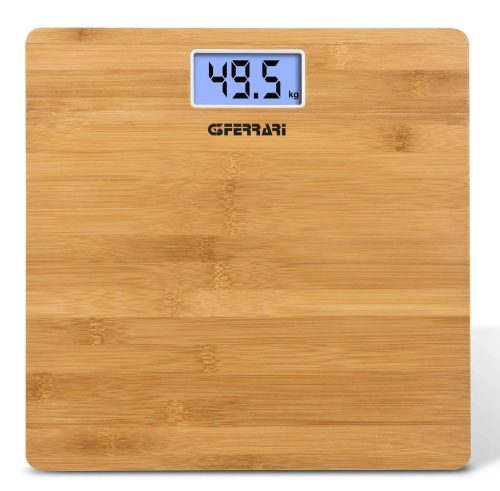G3 Ferrari G30042 Banwood Care bambusz személymérleg nagy pontosságú érzékelők, LCD-kijelző, automatikus működés.