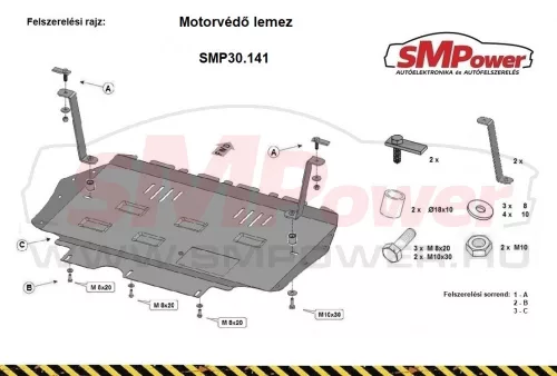 Seat Leon, 2005 - 2012 - Motorvédő lemez - SMP30.141