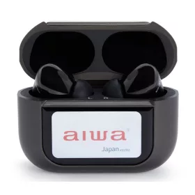   Aiwa EBTW-350TN Professzionális vezeték nélküli fülhallgató ANC-vel, érintőkijelzős tokkal, 25 órás üzemidő, titán szín