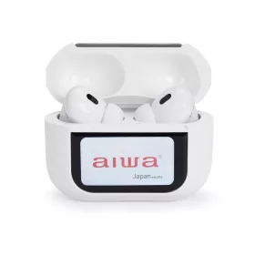   Aiwa EBTW-350WT Professzionális vezeték nélküli fülhallgató ANC-vel, érintőkijelzős tokkal, 25 órás üzemidő, fehér szín