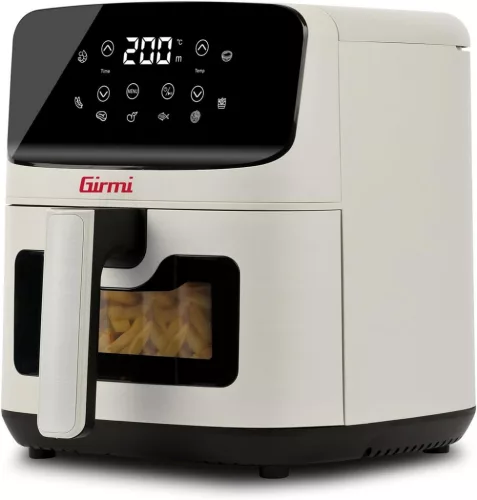 Girmi FG27 Ecofrit Lite forrólevegős sütő – 4.2 liter, 8 program, digitális kijelző, állítható hőmérséklet, Homok-bézs szín