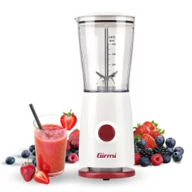   Girmi FR03 kompakt elektromos turmixgép, 170 W teljesítmény, 400 ml-es keverőpohár és rozsdamentes acél pengék, Fehér