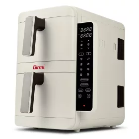   Girmi FG41 Ecofrit Dual kétzónás forrólevegős fritőz 9 literes (2x4.5 liter) kapacitással, Homok-bézs szín, SYNC és MATCH funkcióval