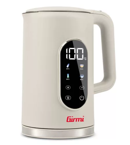 Girmi BL91 hőfokszabályzású elektromos vízforraló, digitális kijelző, melegen tartás funkció, 1.7 literes, homok-bézs szín