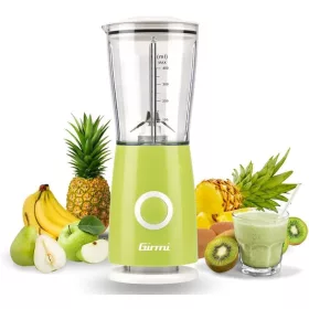   Girmi FR03 kompakt elektromos turmixgép, 170 W teljesítmény, 400 ml-es keverőpohár és rozsdamentes acél pengék, Zöld