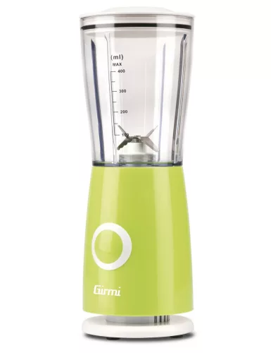Girmi FR03 kompakt elektromos turmixgép, 170 W teljesítmény, 400 ml-es keverőpohár és rozsdamentes acél pengék, Zöld