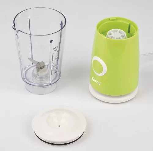 Girmi FR03 kompakt elektromos turmixgép, 170 W teljesítmény, 400 ml-es keverőpohár és rozsdamentes acél pengék, Zöld