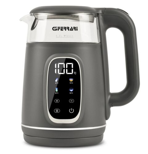 G3 Ferrari G10224 Tisaniere Glass hőfokszabályzású üveg vízforraló, digitális érintőkijelző, melegen tartás funkció, 1,7 liter