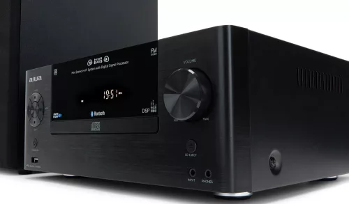 Aiwa MCBT-550 mini hifi torony 50W RMS Bluetooth, CD, USB, FM rádió, DSP, EQ, teljes tartozékcsomaggal