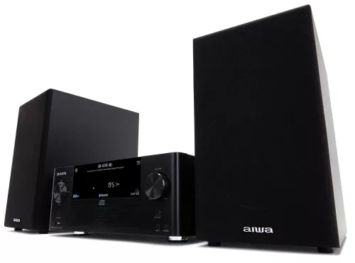 Aiwa MCBT-550 mini hifi torony 50W RMS Bluetooth, CD, USB, FM rádió, DSP, EQ, teljes tartozékcsomaggal