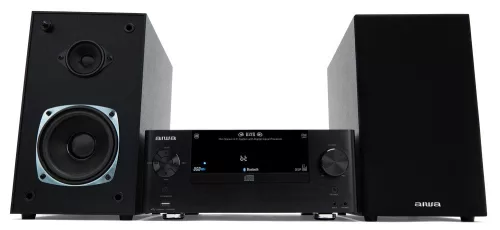 Aiwa MCBT-550 mini hifi torony 50W RMS Bluetooth, CD, USB, FM rádió, DSP, EQ, teljes tartozékcsomaggal