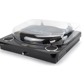   Aiwa LPS-25BK lemezjátszó 3 sebességes, Bluetooth, USB digitalizálás, beépített hangszóró, fekete színben