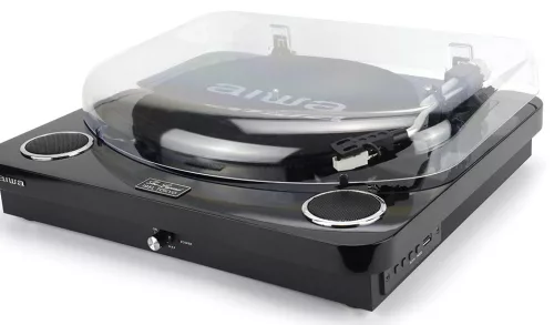 Aiwa LPS-25BK lemezjátszó 3 sebességes, Bluetooth, USB digitalizálás, beépített hangszóró, fekete színben