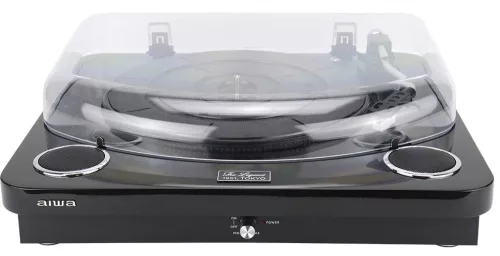 Aiwa LPS-25BK lemezjátszó 3 sebességes, Bluetooth, USB digitalizálás, beépített hangszóró, fekete színben