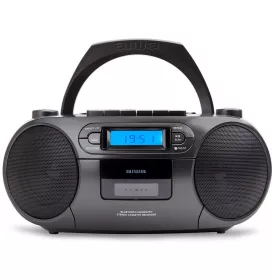   Aiwa RC-250BK hordozható retro boombox CD/MP3/USB/kazetta/Bluetooth/FM rádió, fekete színben