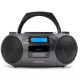 Aiwa RC-250BK hordozható retro boombox CD/MP3/USB/kazetta/Bluetooth/FM rádió, fekete színben
