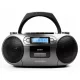 Aiwa RC-250GY hordozható retro boombox CD/MP3/USB/kazetta/Bluetooth/FM rádió, szürke színben